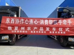 临夏9091美高梅集团进杏装器材合作心连心·消费助扶手牵手”农产品发车典礼